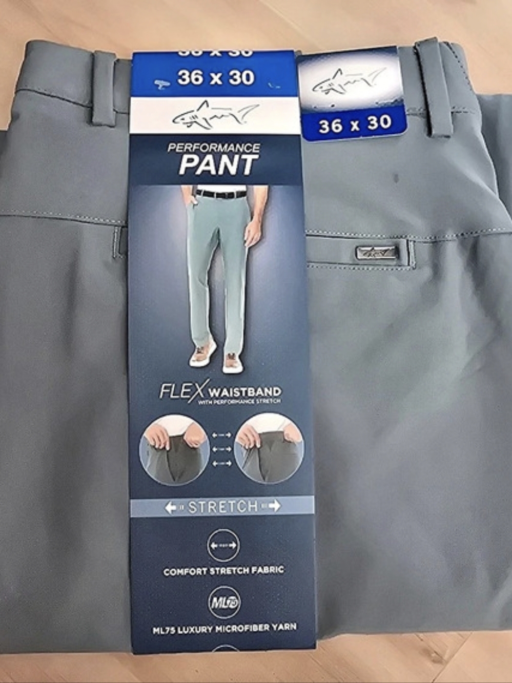 ML75 Performance Pant Gray Waist 36 x 30 NWT